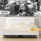 Yecaye Under Bed Storage with Wheels, 4 Pack Under the Bed Storage Containers with Lids & Label, XXL 60L Rolling Underbed Sto