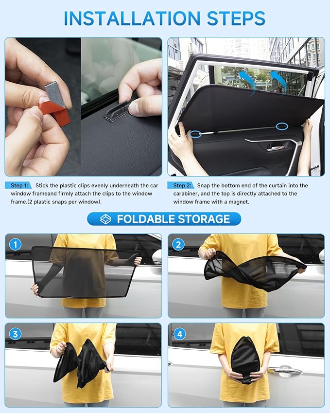 Car Window Shades for Honda-CRV(2017-2022),4 Pack Car Window Cover for Baby Sun Shade Blocker Breathable Mesh,Reduce UV Rays & Heat Insulation Privacy Protection for Camping, Travel, Sleep