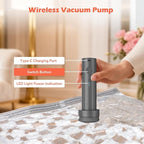 Travel Vacuum Bags with Wireless Charging Air Pump, 9 Pack Vacuum Seal Bags with 3 Sizes for Clothing Travel, Space Saver for