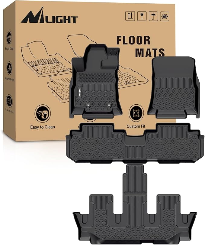 Nilight TPE Floor Mats for Subaru Ascent 7 Seater 2nd Row Bucket Seat 2019 2020 2021 2022 2023 2024 2025 2026 All Weather Custom Fit Heavy Duty Floor Liners