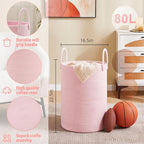 Artfeel Laundry Basket,Woven Cotton Rope Laundry Hamper,80L for Decorative Storage of Dirty Clothes,Toys and Blankets in Bath