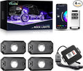 YiLaie RGB LED Rock Lights Kit 4 Pods, Upgraded Underglow Multicolor LED Light Pod with APP/RF Remote Control, Flashing Music Mode, Waterproof Multicolor Rock Lights for Trucks ATV UTV RZR SUV