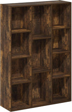 Furinno LUDER Book Shelf, 11-Cube Bookshelf, Reversible Bookcase, 9.4 x 29.1 x 41.7, Easy Assembly, for Living Room, Bedroom,