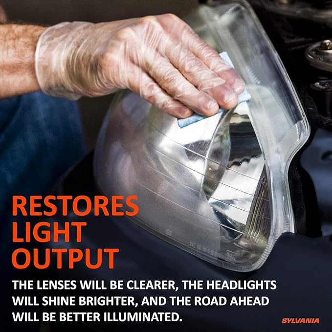 SYLVANIA - H11 XtraVision and Headlight Restoration Kit Bundle - 2 Halogen Headlight Bulbs and Kit to Restore Sun Damaged Headlights With Exclusive UV Block Clear Coat