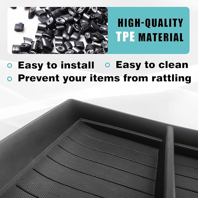 BestEvMod Lower Center Console Organizer Tray Storage Box Armrest Accessories TPE Material Compatible with Chevy Bolt EV 2017-2019&2021-2025 Bolt EUV 2022-2025 Accessories