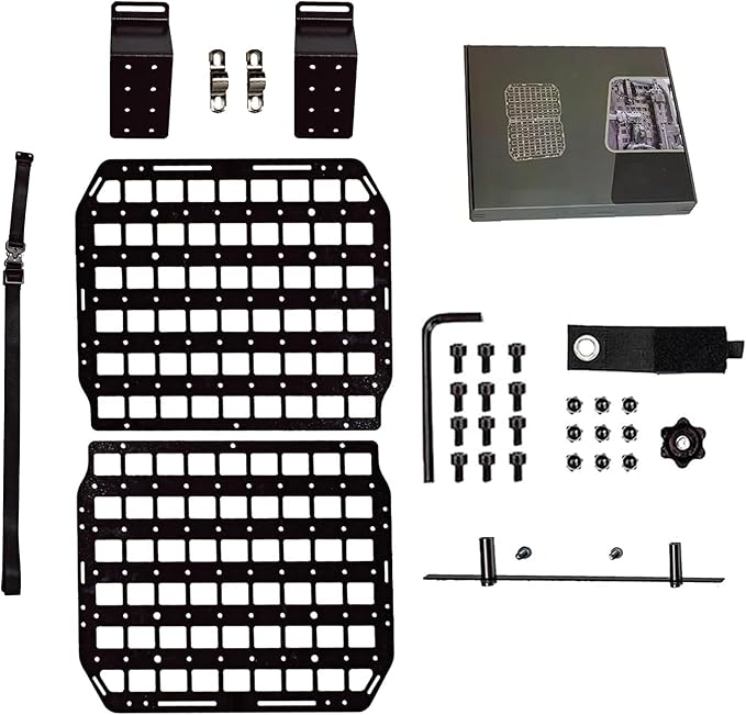 HEMSKDAYS Aluminum Rigid Molle Panel for Truck & SUV Seat Back (1 Seat Kit) – Upgraded Anti-Wobble Headrest Mount, Heavy Duty Tactical Gear Rack Compatible with F-150, Silverado, Ram, Tacoma & 4Runner
