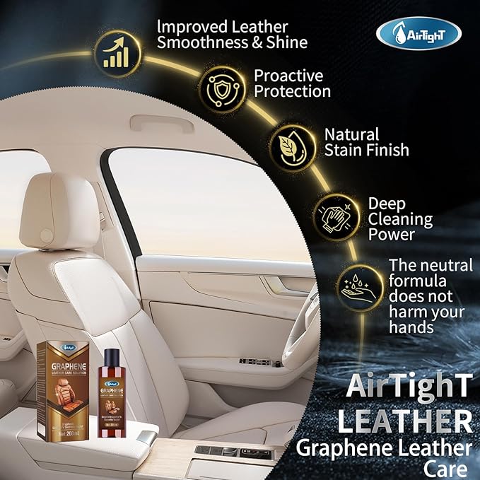 AirTighT Graphene Leather Conditioner and Leather Care,Non-Toxic Will Not Darken Leather,Safe of Leather Apparel, Furniture,S