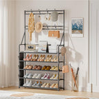 OYREL Shoe Rack 5 Tier Shoe Racks Organizer 20-25 Pairs Shoes Rack for Closet Entrance Shoe Storage Organizer with Hooks and 