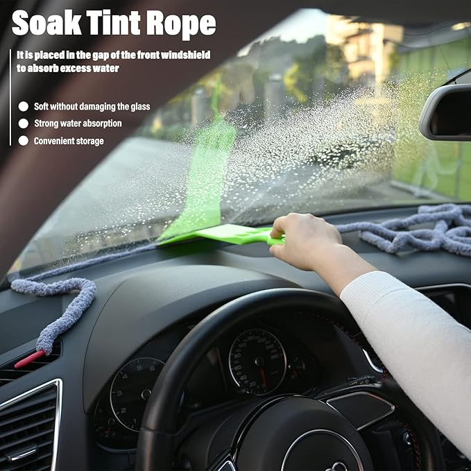 10 Feet Soft Water Absorbent Rope Tint Tools, Window Tint Film Install Water Drying Absorbed Rope, Automotive Windshield