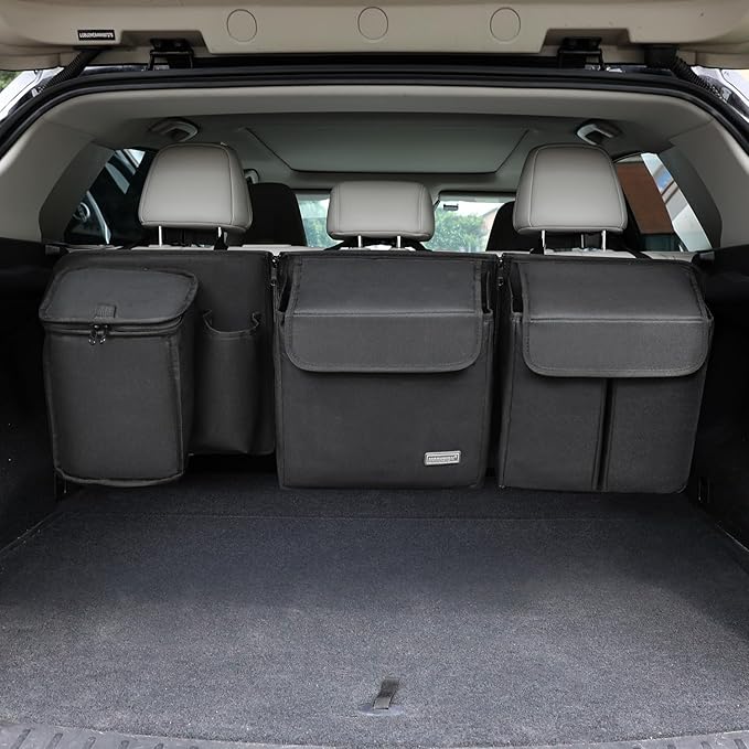 Deluxe Trunk and Backseat Organizer for Medium or large size SUVs & RVs, Detachable Storage Modules with Built-in Cooler,