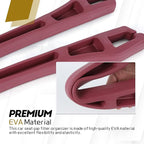 Hovom 2PCS Car Seat Gap Filler Organizer, Multi-purpose Automotive Seat Gap Storage Organizer for Key Phone Card, Auto Seats Crevice Filler Stop Things from Dropping, Car Accessories (Red)