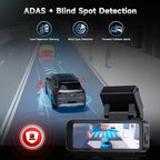4K Dual Dash Cam Front and Rear with 5Ghz WiFi, GPS, ADAS & Blind Spot Detection, 3.16" IPS 4K-3840 * 2160P Car Dash Camera, 