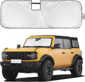 for Ford Bronco Windshield Sun Shade for Bronco 2021-2023 2024 2025 2026 (Not for Bronco Sport)- 4 Layers Window Shades 4 Door 2 Door Sunshade Visor Protector 240T Foldable Block UV Ray