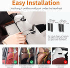 Car Rear Backseat Extra Multifunctional Drink Cup Holder Organizers With Tissue Storage Box Organizer & Hooks For Car Seat Back. White