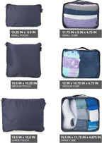 Brookstone Packing Cubes - 6 Piece Compression Packing Cubes for Travel Essentials - Luggage Sets Cube Storage Organizer Bags