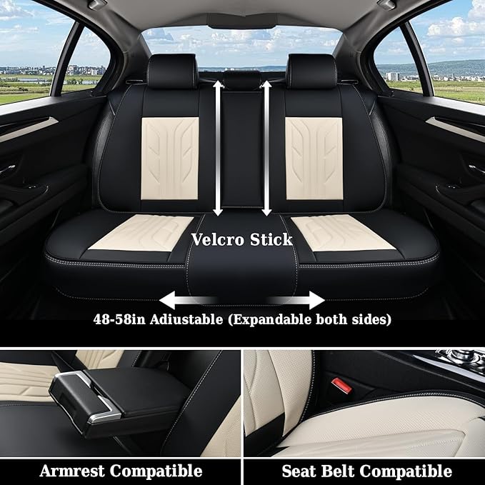 Coverado Front Seat Covers, Car Seat Covers Front Seats, Leather Seat Covers for Cars, Automotive Seat Covers Car Seat Protec