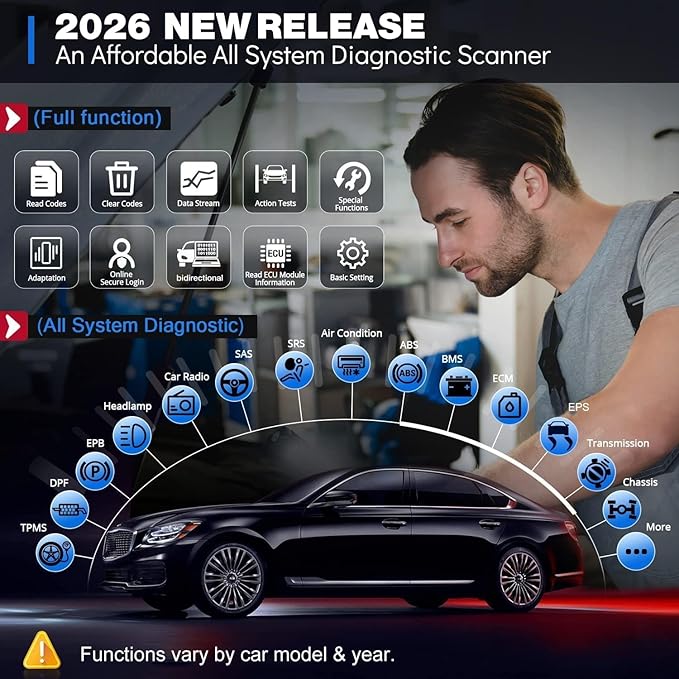 Thinkdiag2 All System Bidirectional OBD2 Diagnostic Scanner for iOS & Android, Bluetooth Scan Tool with CAN-FD Protocol,
