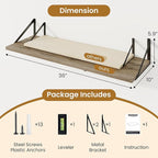 Deep Floating Shelves for Wall,36" Wx10 D Wood Wall Shelves with Metal Brackets,Hanging Storage Floating Shelf for Living Roo