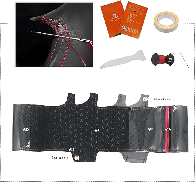 MEWANT DIY Stitching Steering Wheel Cover Wrap for Tesla Model 3 Highland 2023-2025/Model Y 2025 Highland for Tesla Model 3/Model Y Accessories