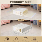 uxcell 4 Pack Bed Sheet Organizers and Storage with Handle, Foldable Bedding Duvet Cover Set Organizer Storage Closet and Und