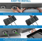 Center Console Seat Headrest Organizer for 2011-2024 2025 Ford F150 F250 F350 F450 F550 F650 Accessories, Storage Tray with Non-Slip Rubber Mat (Jump Seat Only)
