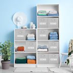 artsdi 13x13 storage cube bins (Set of 10) Foldable Fabric storage cubes with 10 Labels Window Cards & a Pen,13 inch cube sto