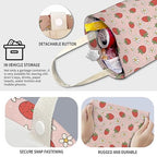 Cute Car Trash Can, Hanging Canvas Car Back Seat Organizer and Storage Bag, Funny Car Trash Bag For Travelling, Outdoor Cute Pink Strawberry Flowers