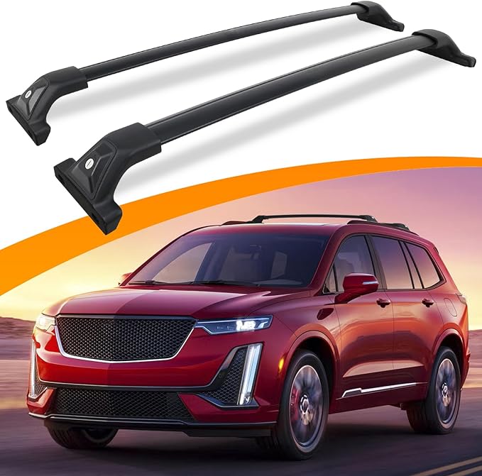 Snailfly 330 LBS Lockable Roof Rack Cross Bars Fit for Cadillac XT4 XT6 2019-2025 CrossBars Rooftop Luggage Rack Cargo Carrier Accessories
