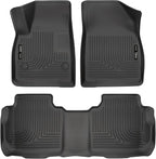 Husky Liners Weatherbeater Floor Mats | Fits 2019-2026 Chevrolet Blazer; 2017-2026 Cadillac XT5; 17-23 GMC Acadia | Front & 2nd Row, 3-pc Black - 99141