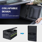 Coverado Car Trunk Organizer - 70L Nappa Leather Trunk Organizer for SUV with Lid, Multi Collapsible Car Storage Organizer Fold