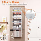 OneDream Over the Door Organizer for Nursery, 5-Tier Baby Clothes Organizer with Removable Storage Caddy, Hanging Behind Door