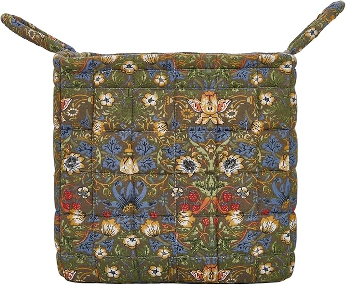 Boho Fabric Storage Basket, Large Capacity Laundry Basket, 12.2'' x 10.23'' x 10.23'' Collapsible Laundry Hamper with Easy Ca