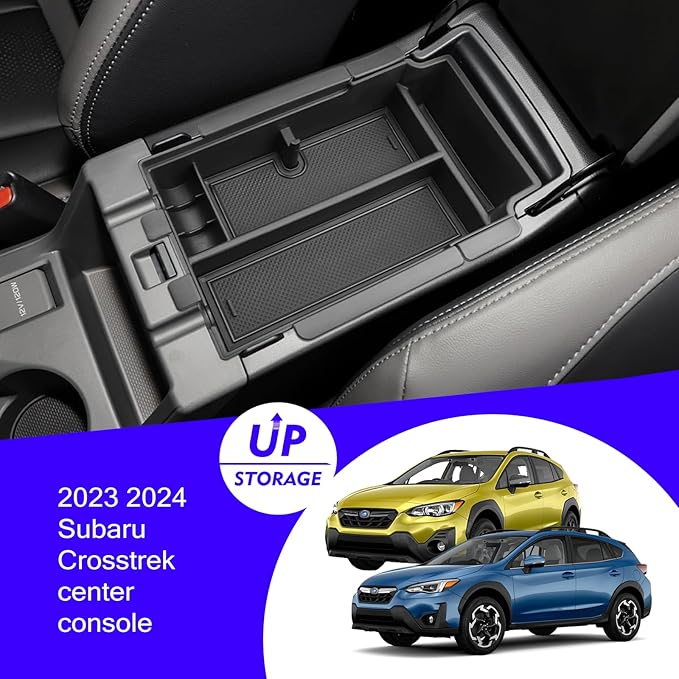 2024 2025 2026 Crosstrek Center Console Organizer Tray for 2024 2025 2026 Subaru Crosstrek Hybrid 2024 Impreza Center Armrest Storage Box for Crosstrek 2024 Accessories Storage Box Double Layer