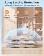 BAGSMART Vacuum Storage Bags with Portable Pump, Travel Space Saver Bags for Clothes, Heavy Duty Compression Bags for Storage