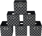 Fabric storage bins Cubes, Fabric Cube Organizer with Handle, Foldable Cube Bins for Cloth or Accessary Storage, 11x11x11 set