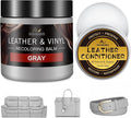 Leather Recoloring Balm with 100ml Mink Oil, Gray Leather Repair Kit and Scratch Remover for Furniture, Car Seats, Sofas, Dye