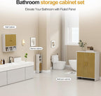 Bathroom Wall Cabinet,Wooden Medicine Cabinet with Fluted Doors Over The Toilet Storage Cabinet with Adjustable Shelf for Bat