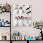 Yookeer 20 Pcs Pegboard Bins and Cups with Hooks and Loops Peg Assortment Organizer Accessories Various Tool Organizer Pegboa