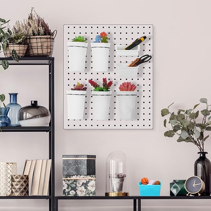 Yookeer 20 Pcs Pegboard Bins and Cups with Hooks and Loops Peg Assortment Organizer Accessories Various Tool Organizer Pegboa
