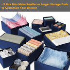 SpaceAid Drawer Organizer for Clothes, 12 Pack Dresser Drawer Organizer Bins, Closet Organizers and Storage Dividers for Clot