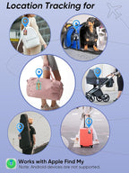 Luggage Tags Built-in Anti-Loss Tracker, Luxury Leather Luggage Tags for Suitcase, Travel Bags, Backpacks, Travel Organizer f
