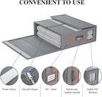 8 Pack Bed Sheets Organizers And Storage,Sheets Set Folder Keeper with Handle,Foldable Bedding Storage Box For Linen Closet,D