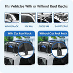 Car Rooftop Cargo Carrier Bag 15 Cubic Feet, 100% Waterproof Heavy Duty Car Roof Bag for All Vehicle with/Without Racks - Anti-Slip Mat, 4 Door Hooks, Storage Bags, 4PCS 3.8CM Straps(Blue)