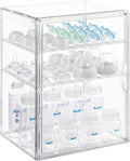 ERTIUANIO Baby Bottle Organizer – 3 Tier Bottle Storage Organizer Baby for Bottles, Nipples, Pump Parts, Food Jars – Clear Nu