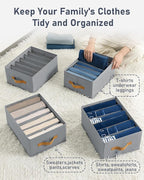 DIMJ Wardrobe Clothes Organizer - Foldable Drawer Organizers for Clothing, Fabric Clothes Organizer, Closet Organizers and St