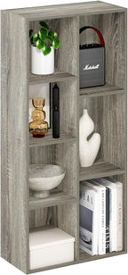 Furinno LUDER Book Shelf, 7-Cube Bookshelf, Bookcase with Open Shelves, 9.4 x 19.5 x 41.7, Easy Assembly, for Living Room, Be