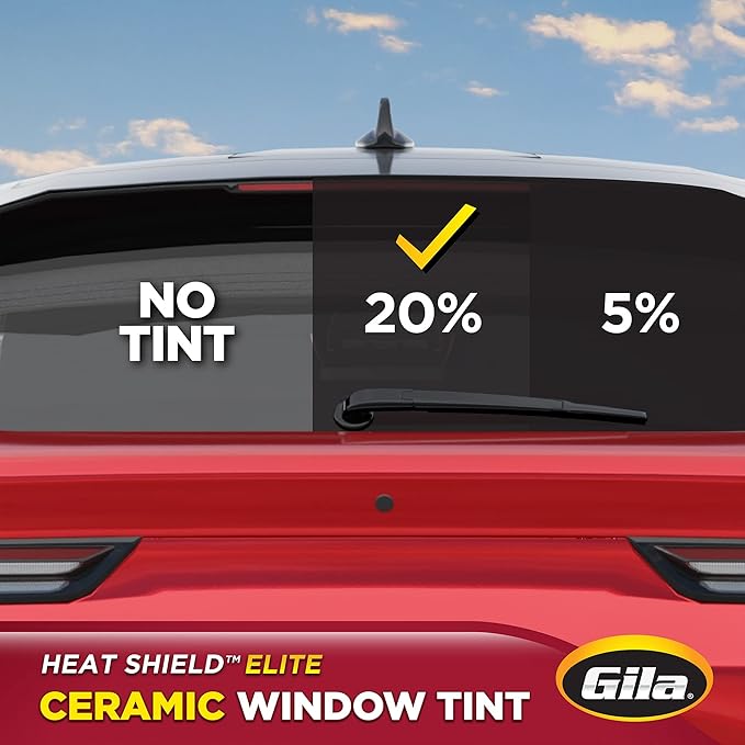 Gila® Heat Shield Elite™ 20% Rear Window Ceramic Automotive Window Tint DIY Advanced Heat Control Glare Control (6in x 26ft Strips)