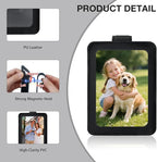HIIXHC 2Pcs Car Picture Holder, Magnetic Car Photo Holder, Sun Visor Photo Clip for 3 Inch Photos, Personalized PU Leather Visor Clip for Drive Safe Daddy/Family/Pet Pictures | Car Accessories