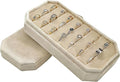 Velvet Ring Organizer Box - Ring Jewelry Box for Rings Earring, Jewelry Tray Rings holder Display Case for Girl Women (8.07"x
