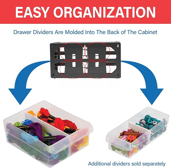 Akro-Mils 26-Drawer Plastic Drawer Storage Cabinet for Garage Organization, Bead Organizer, Building Bricks Storage, Teacher 